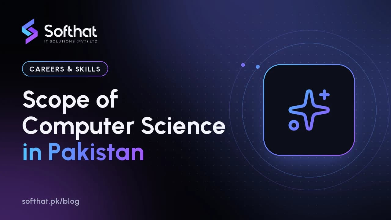 Softhat blog thumbnail reading Scope of Computer Science in Pakistan, in the Careers & Skills category