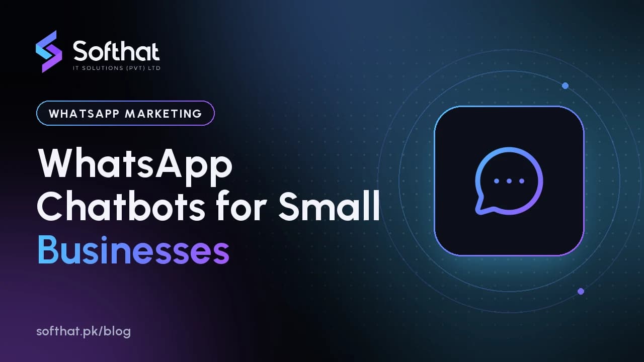 WhatsApp chatbot for small businesses, showing a chat flow from greeting to human handoff
